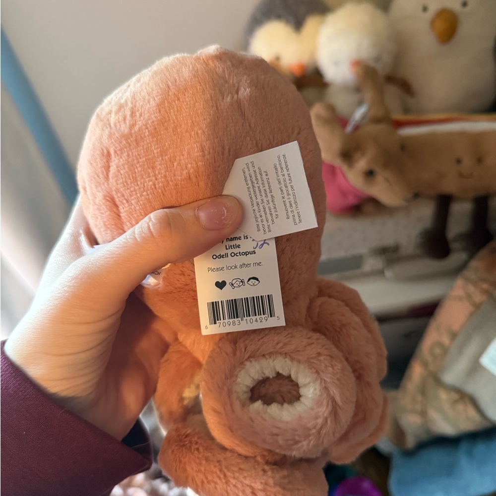 Jellycat Little Odell Pink Octopus NWT - Picture 3 of 3